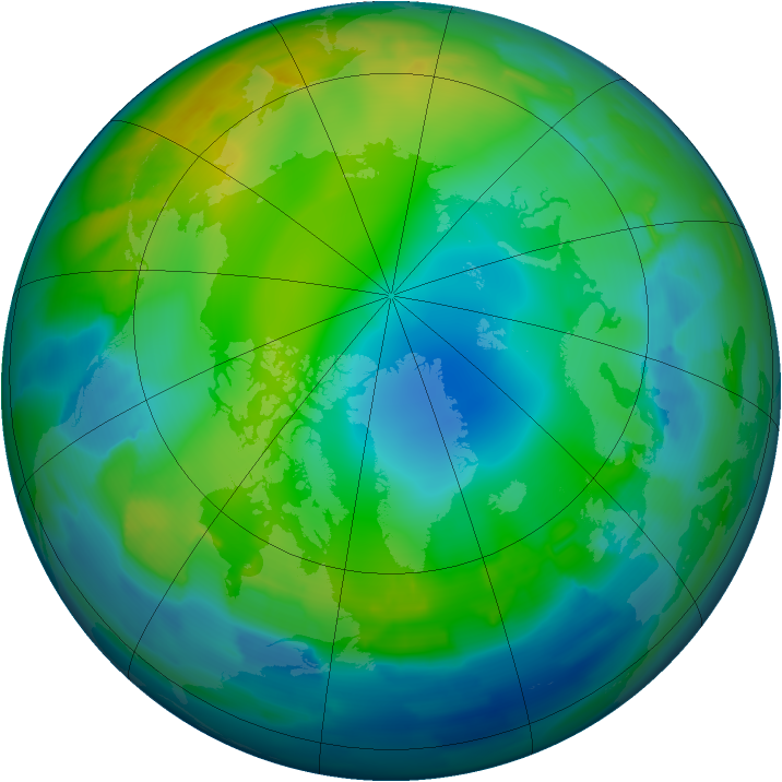 Arctic ozone map for 12 December 2011